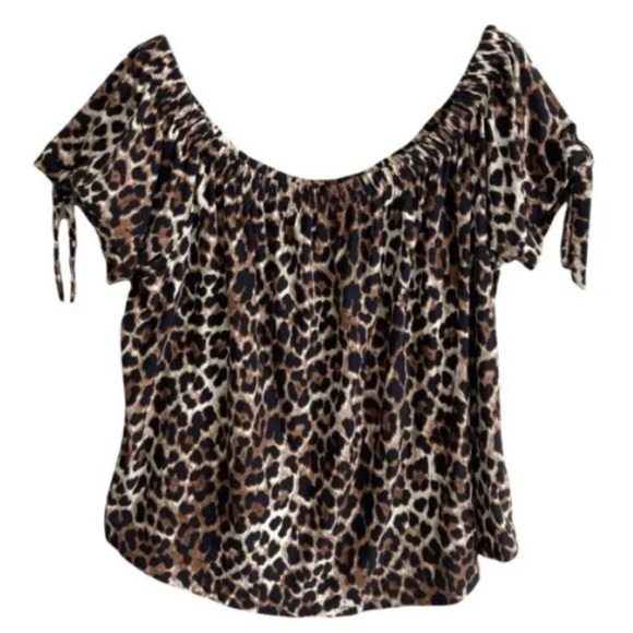 Harlow & Rose Leopard Print Knit Short Sleeve Top Size 3X / A - Picture 1 of 10